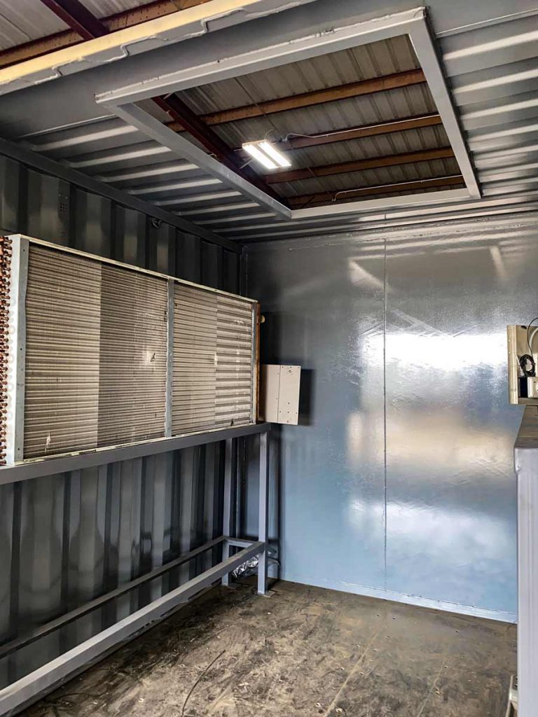 cooling system added to container