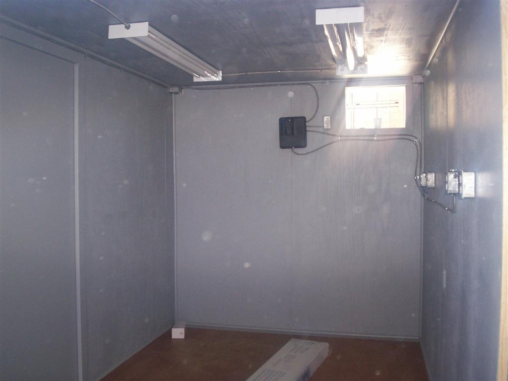 custom electrical and lighting in a container
