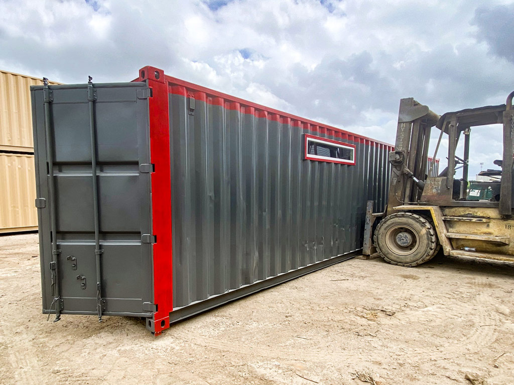 custom painted hunting cabin container