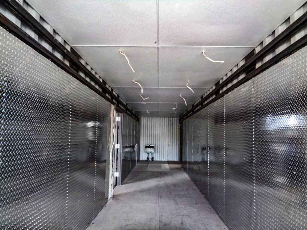 installing walls and lights in a container, modifications