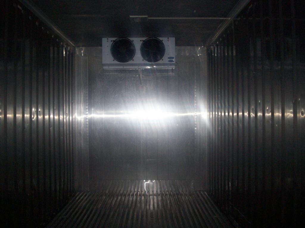 fans installed in a shipping container