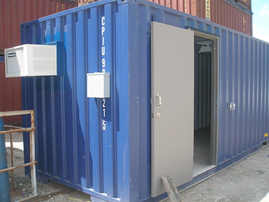 shipping container with door electric and ac