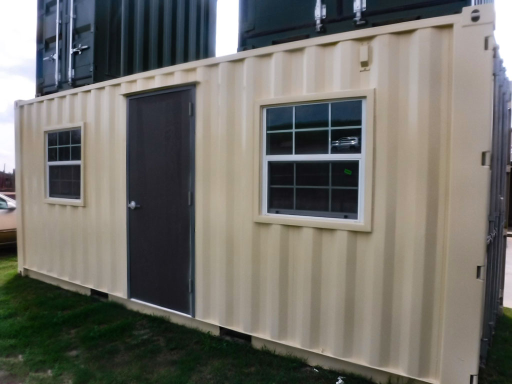 20-ft container office, shipping container modifications