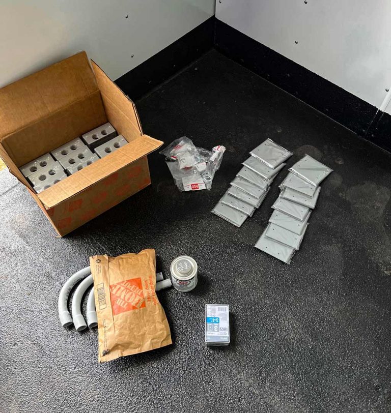 adding electrical to-a container